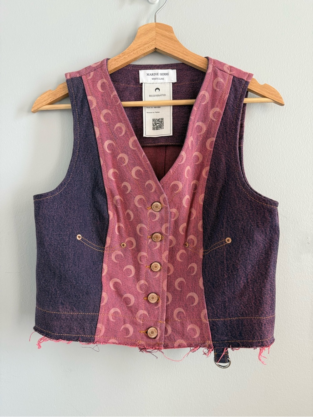 Marine Serre Moon Denim Panelled Vest